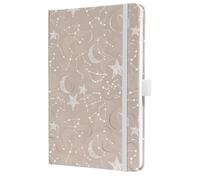 SIGEL J5349 Jolie Weekly Planner 2025, Design Cosmic Fantasy Beige, 13,5 x 20,3 cm, hardcover, 174 Pages, Beige, White