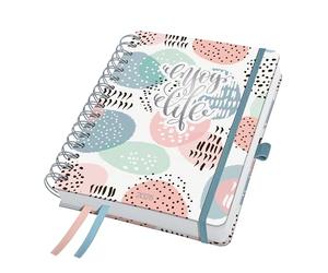 SIGEL J5602 Jolie Spiral Diary 2025, Rose Inspiration, 120 GSM, 16,8 x 21,5 cm, hardcover, 240 Pages, Pink, Grey, Mint