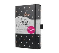 SIGEL J6335 Weekly planner Jolie 2026-1 year - approx. A5 - Dark Love - 2 pages = 1 week - hardcover - 80 gsm - black - 174 p. - FSC-certified