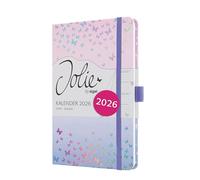 SIGEL J6347 Weekly planner Jolie 2026-1 year - approx. A5 - Butterfly Confetti Candy - 2 pages = 1 week - hardcover - 80 gsm - violet/pink - 174 p. - FSC-certified
