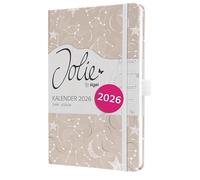 SIGEL J6349 Weekly planner Jolie 2026-1 year - approx. A5 - Cosmic Fantasy Beige - 2 pages = 1 week - hardcover - 80 gsm - beige/white - 174 p. - FSC-certified