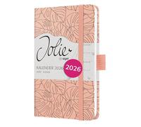SIGEL J6352 Weekly planner Jolie 2026-1 year - approx. A6 - Rose Monstera - 2 pages = 1 week - hardcover - 80 gsm - rose/black - 174 p. - FSC-certified