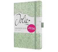 SIGEL J6353 Weekly planner Jolie 2026-1 year - approx. A5 - Green Monstera - 2 pages = 1 week - hardcover - 80 gsm - light green/black - 174 p. - FSC-certified