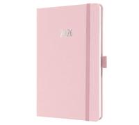 SIGEL J6405 Weekly planner Jolie 2026-1 year - approx. A5 - Soft Rose - 2 pages = 1 week - hardcover - 80 gsm - light pink - 174 p. - FSC-certified