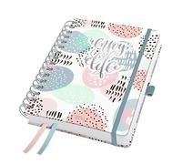 SIGEL J6602 Spiral diary Jolie 2026-1 year - approx. A5 - Rose Inspiration - 2 pages = 1 week - hardcover - 120 gsm - pink/grey/mint - 240 p. - FSC-certified