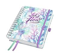 SIGEL J6604 Spiral diary Jolie 2026-1 year - approx. A5 - Underwater Miracles - 2 pages = 1 week - hardcover - 120 gsm - purple/green/blue - 240 p. - FSC-certified
