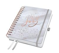 SIGEL J6605 Spiral diary Jolie 2026-1 year - approx. A5 - Glittery Joy - 2 pages = 1 week - hardcover - 120 gsm - grey - 240 p. - FSC-certified