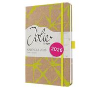SIGEL J6801 Weekly planner Jolie 2026-1 year - approx. A5 - Lemon Batik - 2 pages = 1 week - hardcover - 80 gsm - brown/neon yellow - 174 p. - FSC-certified
