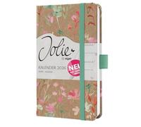 SIGEL J6806 A6 Week to View Diary Hardback Kraft Paper Pink Green White Beige FSC Certified Pretty