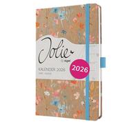 SIGEL J6807 Weekly planner Jolie 2026-1 year - approx. A5 - Blue Floral Serenity - 2 pages = 1 week - hardcover - 80 gsm - brown/blue/red/orange - 174 p. - FSC-certified