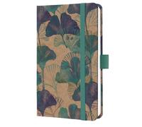 SIGEL J6808 Weekly planner Jolie 2026-1 year - approx. A6 - Moonlight Ginkgo - 2 pages = 1 week - hardcover - 80 gsm - brown/blue/turquoise - 174 p. - FSC-certified