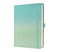 Sigel Jolie Journal A5+ 170x220x24mm Hardcover Fabric Hotfoil Coated 200 120gsm Dot Ruled Pages With Pen Loop & Elastic Fastener Gradient Sea - JB102