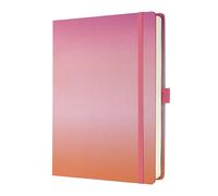 Sigel Jolie Journal A5+ 170x220x24mm Hardcover Fabric Foil Print 200 Dotted Pages 120gsm With Pen Loop & Elastic Fastener Gradient Sunset - JB103