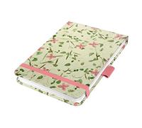 SIGEL JN340 Jolie Notepad, Bloom Rose, dotted (dot grid), 11 x 15,8 cm, hardcover, 158 pages, Pink, Green