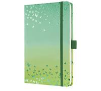 SIGEL JN347 Jolie Notebook - Butterfly Confetti Lime - lined - 13,5 x 20,3 cm - hardcover - 174 pages - Green