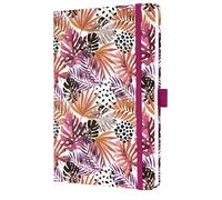 SIGEL JN355 Jolie Notebook, Apricot Jungle Fever, lined, 13,5 x 20,3 cm, hardcover, 174 pages, apricot, violet, purple