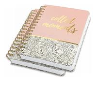 SIGEL JN601 Spiral notebook premium, A5, dotted, hardcover, 240 pages, White/Black/Pink, 2 Pieces - Jolie