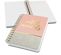 JN601 Spiral notebook premium, A5, dotted, hardcover, 240 pages, White/Black/Pink - Jolie