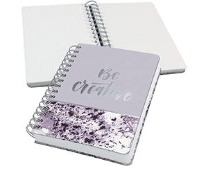 SIGEL JN607 Spiral notebook premium A5, dotted, hardover, marble pattern, violet/White - Jolie