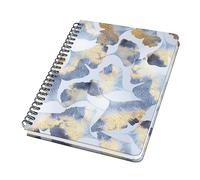 Sigel JN626 Spiral notebook Jolie - Ginkgo Harmony - approx. A5 - dotted (dot grid) - hardcover - blue/gold - 120 p. - 100 gsm - FSC-certified