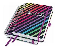 SIGEL JN651 Spiral notebook premium, A5, blank, hardover, rainbow pattern, Black, 2 Pieces - Jolie