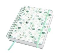 Sigel JN656 Spiral notebook Jolie - Eucalyptus Day - approx. A5 - blank - hardcover - light green/mint green/white - 240 p. - 120 gsm - FSC-certified