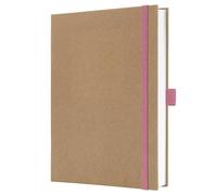 Sigel JN843 Notebook Jolie - Pure Pink - approx. A5 - blank - hardcover - pink/brown - 192 p. - 100 gsm - FSC-certified
