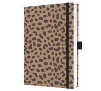 SIGEL JN851 Jolie Notebook, Pure Cheetah, Lined, 15,2 x 20,3 cm, hardcover, 192 Pages, Brown, Black