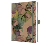 Sigel JN855 Notebook Jolie - Pure Cottonflowers - approx. A5 - lined - hardcover - blue/purple/pink/brown/green - 192 p. - 100 gsm - FSC-certified
