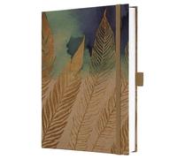 Sigel JN859 Notebook Jolie - Pure Feathers - approx. A5 - lined - hardcover - brown/blue/gold - 192 p. - 100 gsm - FSC-certified