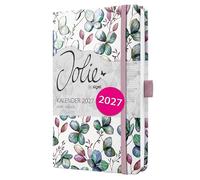 SIGEL 7J363 Weekly planner Jolie 2027-1 year - approx. A5 - Clover Romance - 2 pages = 1 week - hardcover - 80 gsm - berry/purple/green/turquoise - 174 p. - FSC-certified