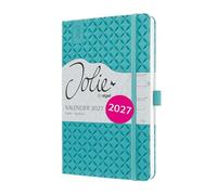 SIGEL 7J103 Weekly planner Jolie 2027-1 year - approx. A5 - Aqua Green - 2 pages = 1 week - hardcover - 80 gsm - petrol blue - 174 p. - FSC-certified