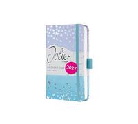 SIGEL 7J346 Weekly planner Jolie 2027-1 year - approx. A6 - Butterfly Confetti Sky - 2 pages = 1 week - hardcover - 80 gsm - blue/violet - 174 p. - FSC-certified