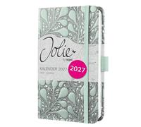 SIGEL 7J360 Weekly planner Jolie 2027-1 year - approx. A6 - Enchanted Nature - 2 pages = 1 week - hardcover - 80 gsm - black/light green - 174 p. - FSC-certified