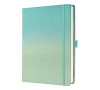 SIGEL JB102 Jolie Notebook, Gradient Sea, Dotted (dot Grid), 120 GSM, 17 x 22 cm, hardcover, 200 Pages, Turquoise, Mint Green