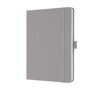 Sigel Jolie Notebook A5 Hardcover A5 152x203x19mm Fabric Cover 192 100gsm Ruled Pages With Pen Loop & Elastic Fastener Pearl Grey - JN403