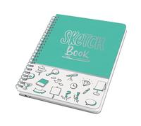 SIGEL JN698 Jolie Spiral Notebook, Sketch Book, Dotted (dot Grid), 120 GSM, 16,2 x 21,5 cm, hardcover, 120 Pages, Mint, Black, White