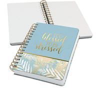 SIGEL JN615 Jolie Spiral notebook, Heavenly Leaves, dotted (dot grid), 120 gsm, 16,8 x 21,5 cm, hardcover, 240 pages, light Blue, White, gold