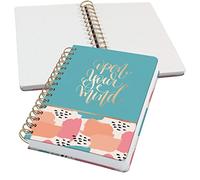 SIGEL JN611 Spiral notebook premium, A5, dotted, hardover, brush marks pattern, pastel/Green/Orange/Pink - Jolie