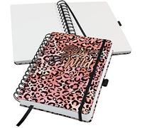 SIGEL JN653 Jolie Spiral notebook, Pink Leo Love, dotted (dot grid), 120 gsm, 16,8 x 21,5 cm, hardcover, 240 pages, Pink, apricot, Black