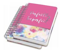 SIGEL JN609 Spiral notebook premium, A5, dotted, hardover, batik pattern, Yellow/Pink/Blue, 2 Pieces - Jolie