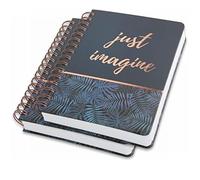 SIGEL JN603 Spiral notebook premium, A5, dotted, hardcover, jungle pattern, Blue/gold, 2 Pieces - Jolie