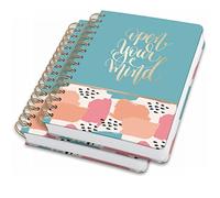 SIGEL JN611 Spiral notebook premium, A5, dotted, hardover, brush marks pattern, pastel/Green/Orange/Pink, 2 Pieces - Jolie