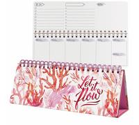 SIGEL JP104 Jolie Weekly planner undated, Underwater Miracles, 100 gsm, 30 x 11,4 cm, hardcover, 124 pages, coral, violet, Pink