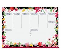 Sigel Desk Pad JS100 - A3 Weekly Planner, 30 Sheets, Vegan, Sustainably Made - Jolie Flower Love