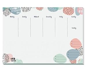SIGEL JS101 Tear Off Paper Desk Pad, Weekly Planner A3, 30 Sheets, Vegan, Made from Sustainably Made Paper, Jolie Rose Inspiration