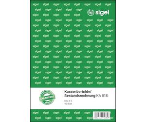 SIGEL KA518 Cash Report/Inventory Invoice A5 50 Sheets Made from Sustainable Paper