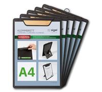 SIGEL KB220/5 Menu clipboard - 5 Pieces - A4 - Dark Grey/Beige