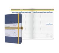 Sigel L2606 Weekly Planner 2026 A5 Vertical Week to View Hard Cover Blue Yellow German Language Calendar 176 Pages FSC Certified Calendar Book Diary Linescape