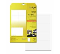 SIGEL LA142 Universal Permanent Labels, White, 9.7 x 6.77 cm, 200 lbl equal to 25 sheets, White